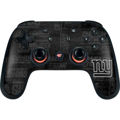NFL New York Giants Black & White Google Stadia Controller Skin
